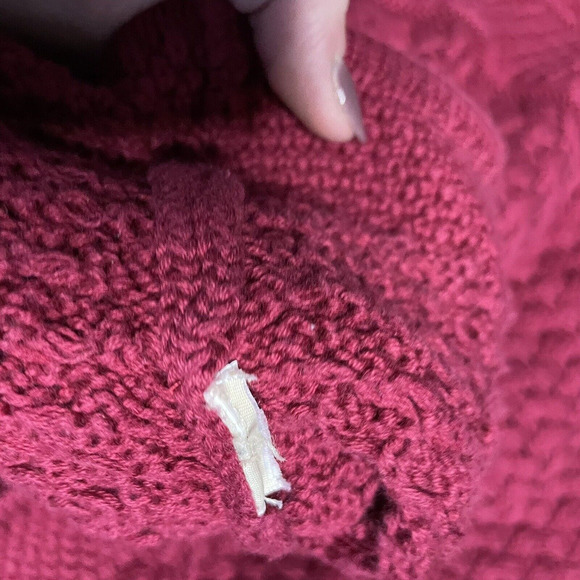 L.L. Bean Woven Cardigan Chunky Knit Long Sleeve Button Up Pink Womens XS - Picture 6 of 6